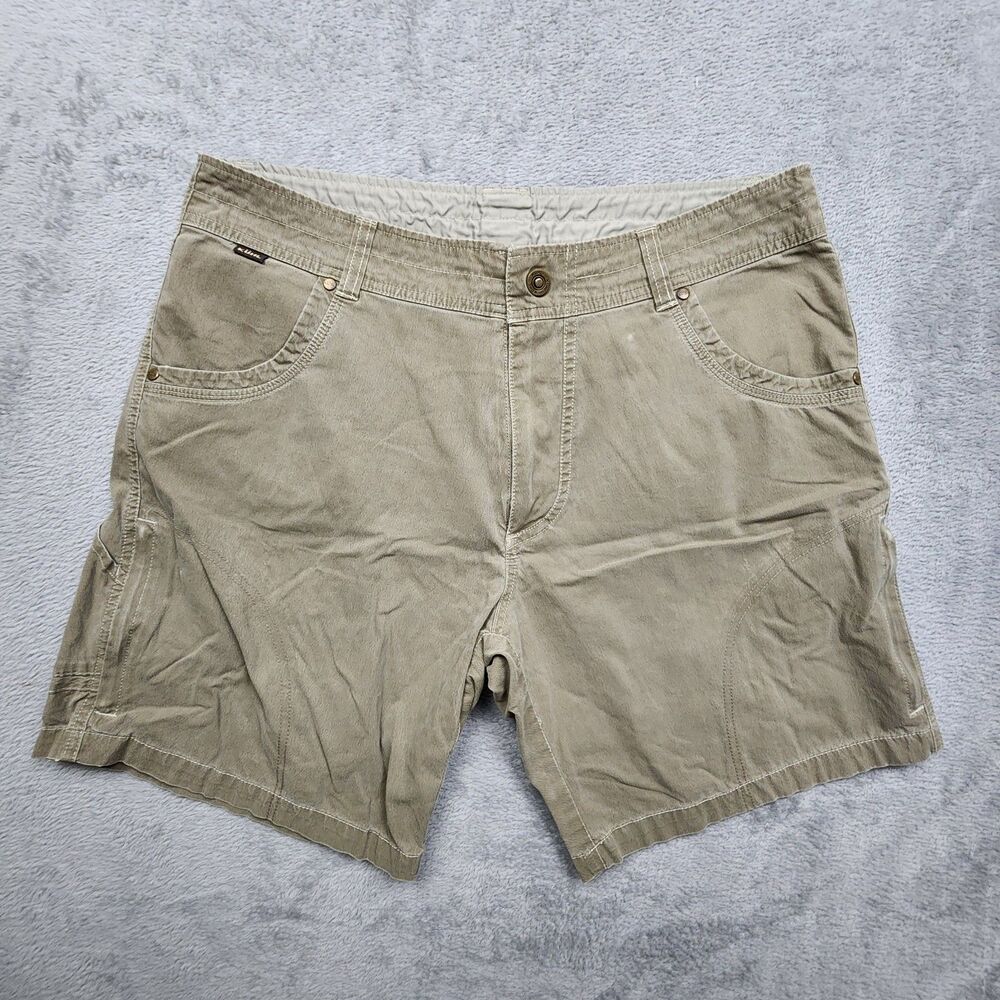 Kuhl Mens 36 Tan Utility Shorts 8 Inseam Cotton Blend Outdoor Casual Pockets